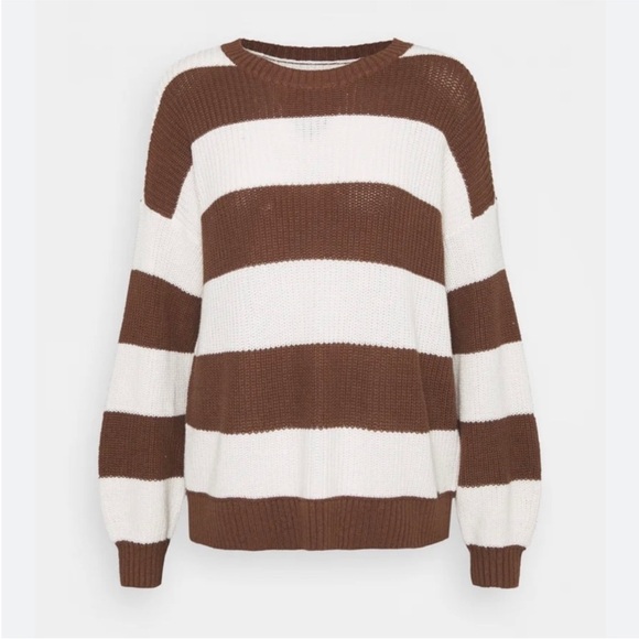 Hollister Brown and White Striped Sweater - Picture 3 of 4